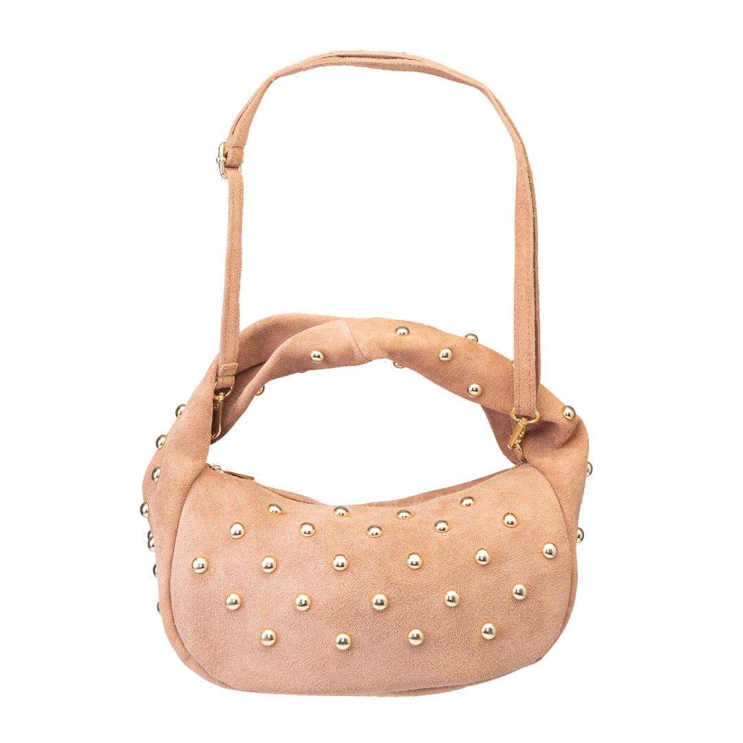 Damenhandtasche aus echtem rosafarbenem Leder Naty