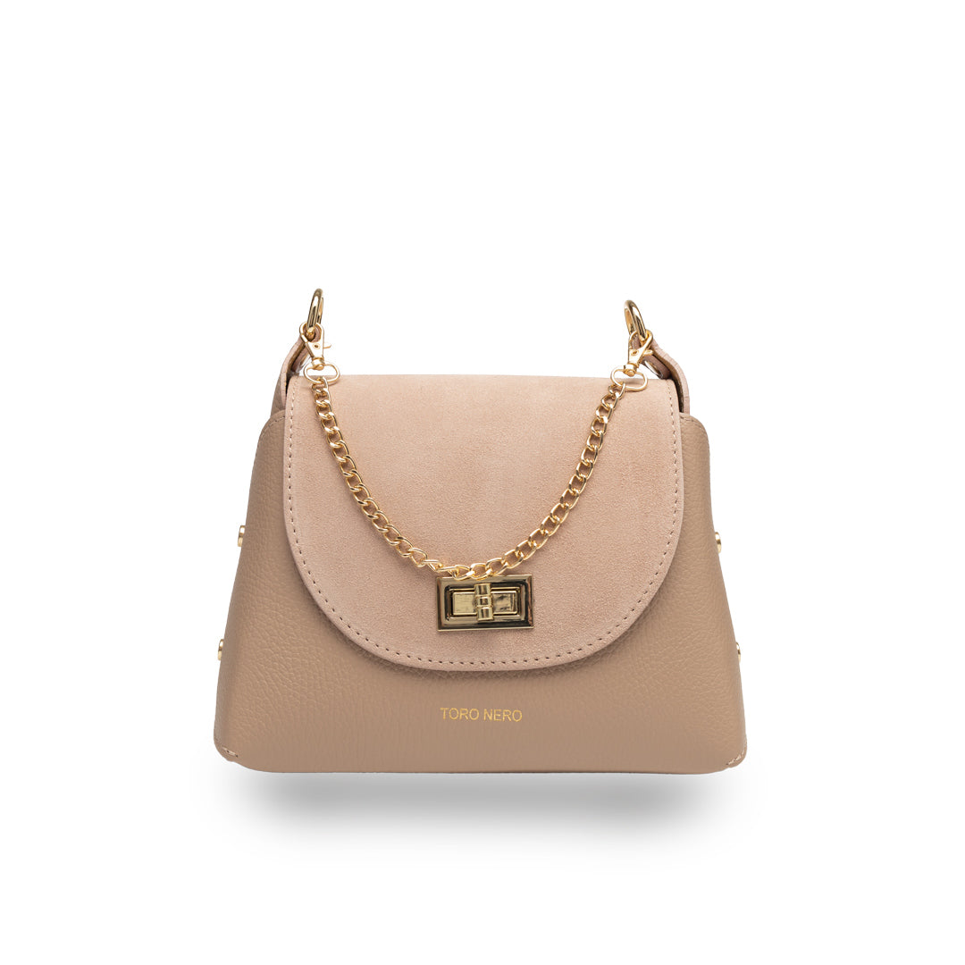 Damenhandtasche aus echtem Wildleder, zartrosa Raisa