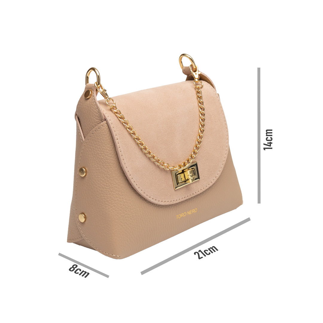 Damenhandtasche aus echtem Wildleder, zartrosa Raisa