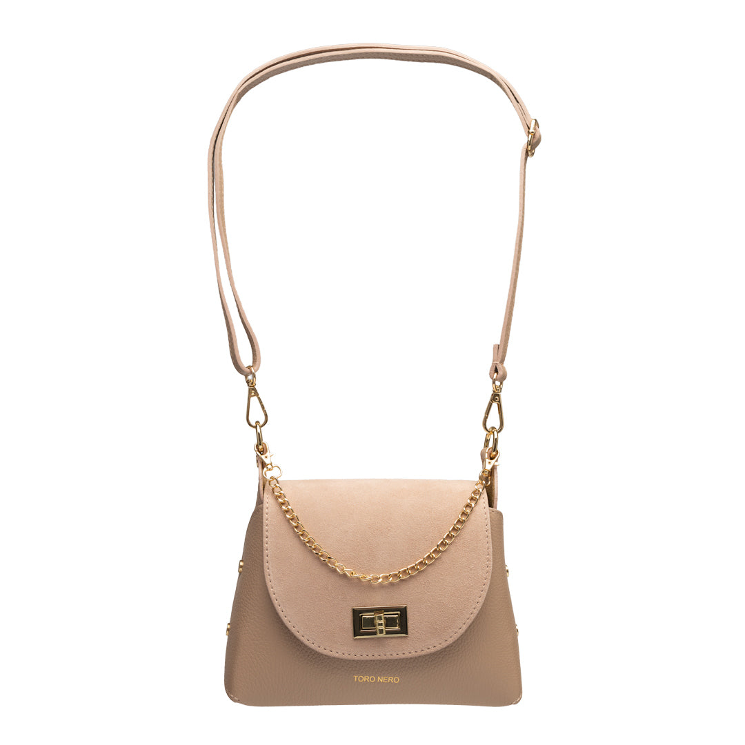 Damenhandtasche aus echtem Wildleder, zartrosa Raisa