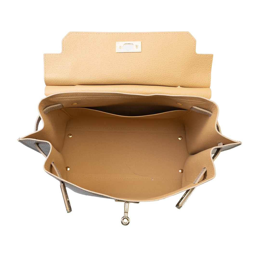 Damenhandtasche aus echtem Leder Taupe Raluca