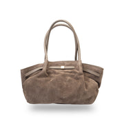Dunkeltaupefarbene Damenhandtasche aus echtem Leder Elena