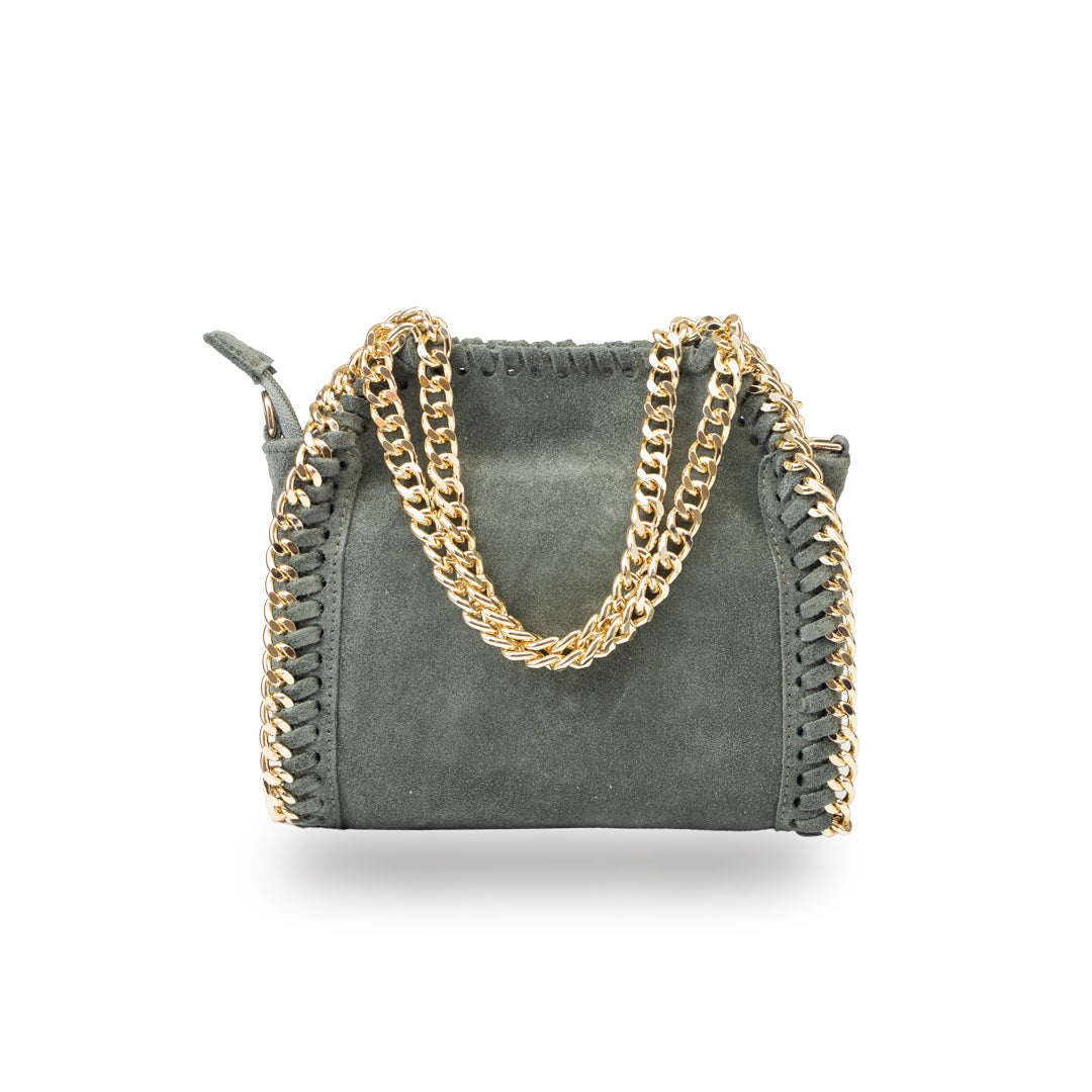 Damenhandtasche aus echtem Leder grün Ilona