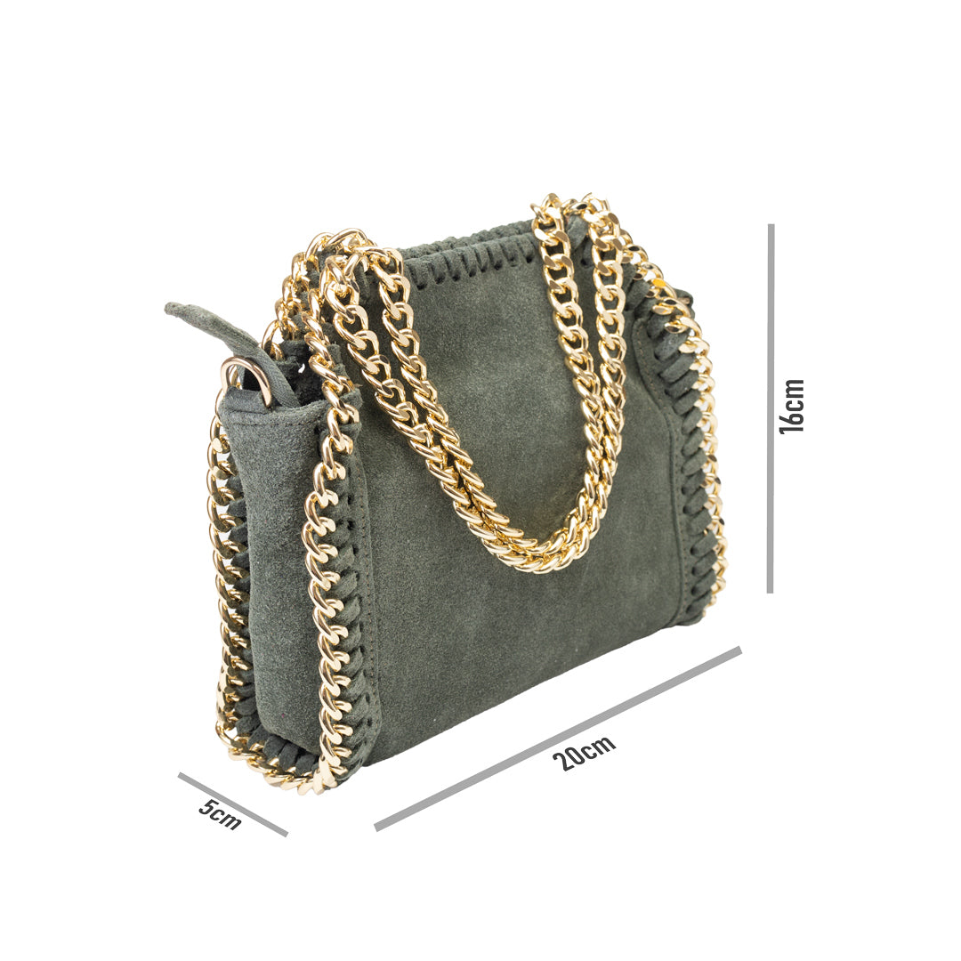 Damenhandtasche aus echtem Leder grün Ilona