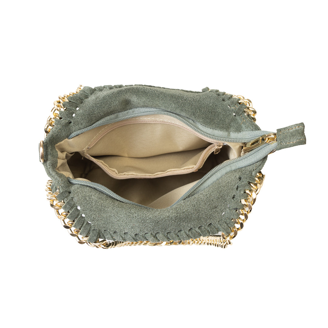 Damenhandtasche aus echtem Leder grün Ilona