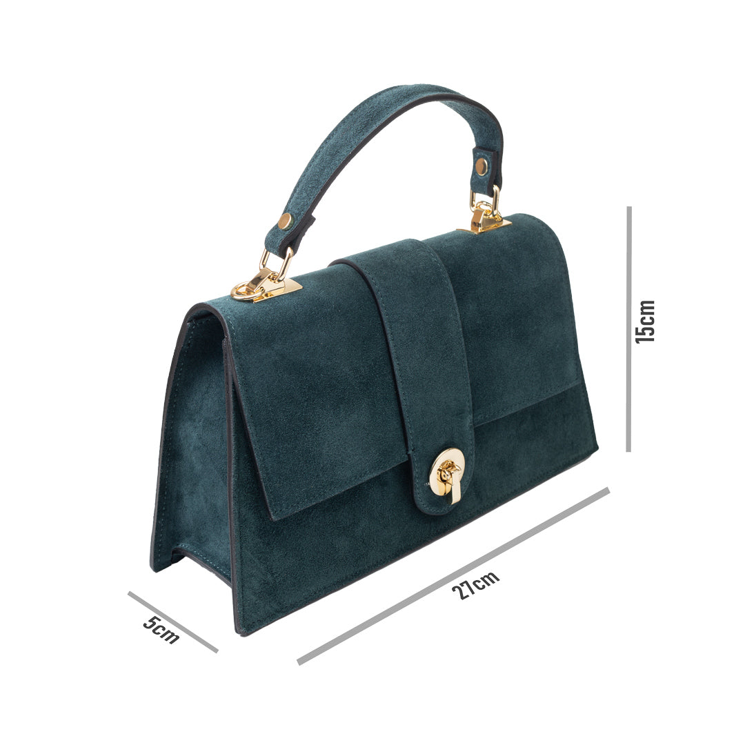 Damenhandtasche aus echtem Leder in Verona-Grün