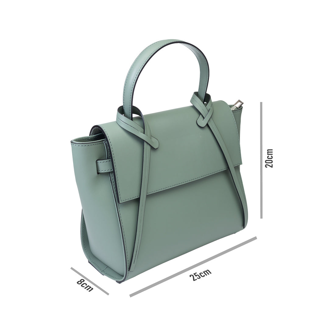 Damenhandtasche aus echtem Leder Salbeigrün Erika