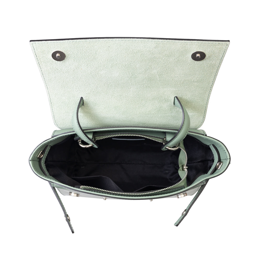 Damenhandtasche aus echtem Leder Salbeigrün Erika