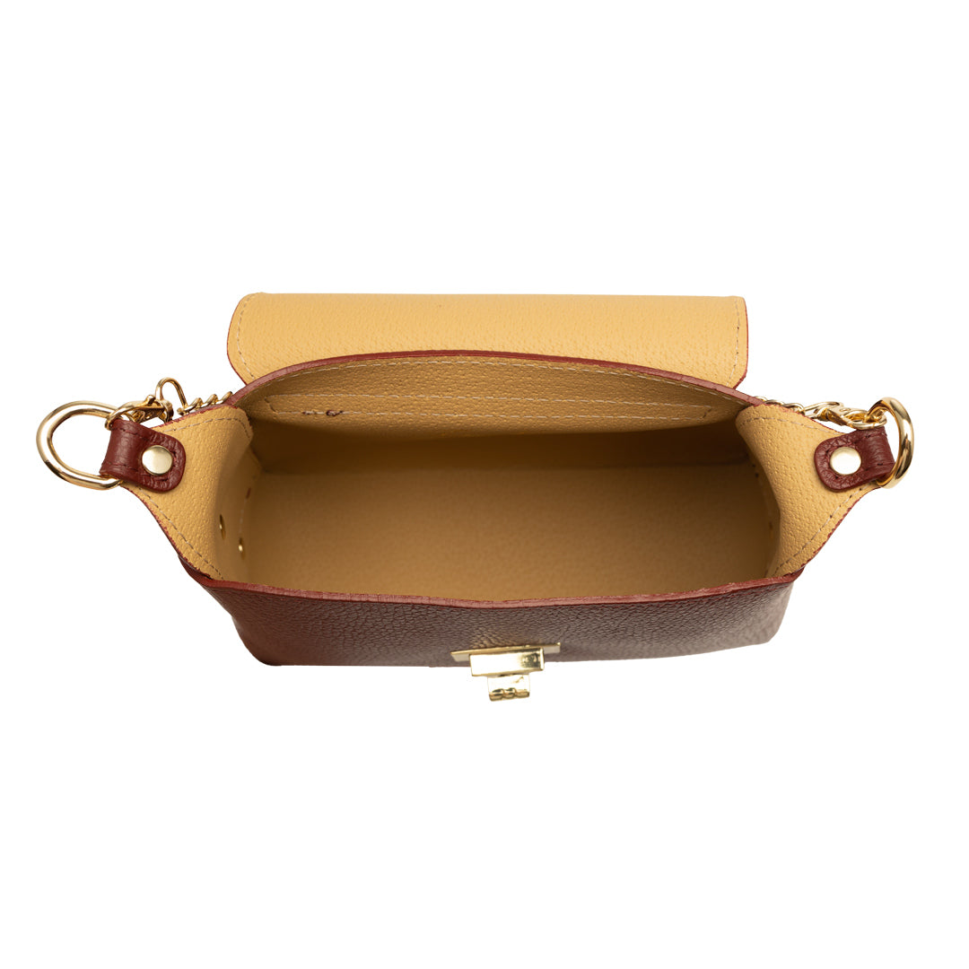 Damenhandtasche aus echtem Wildleder, Bordeaux, Raisa