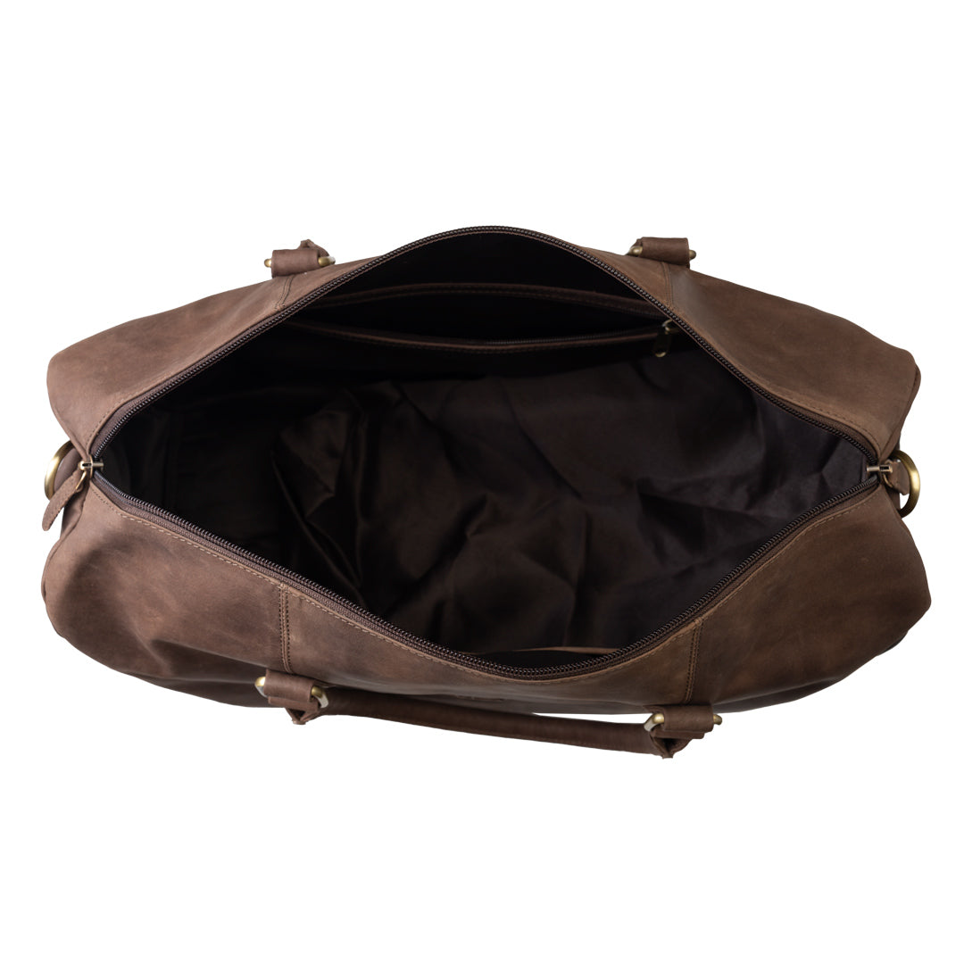 Reise-/Sporttasche aus dunkelbraunem Echtleder Travel Bag