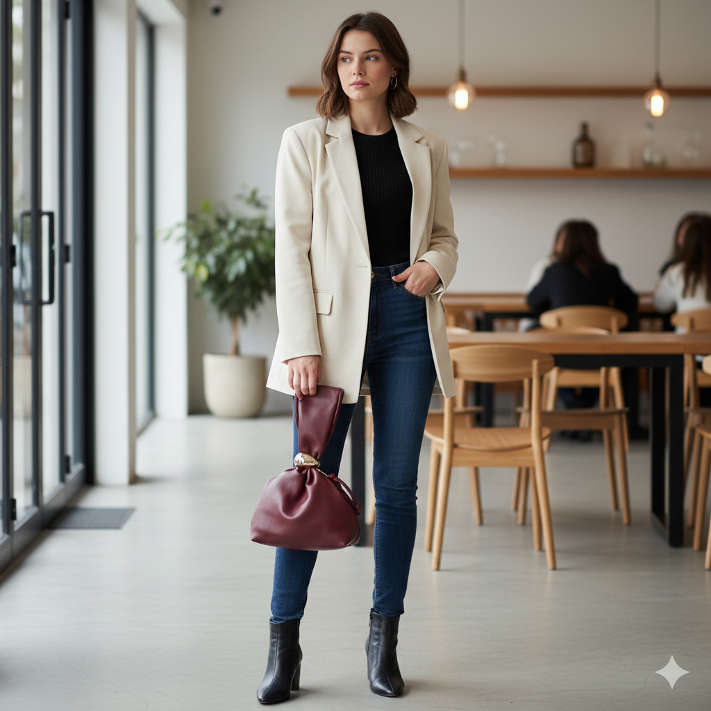 Damenhandtasche aus echtem bordeauxrotem Leder Eliza