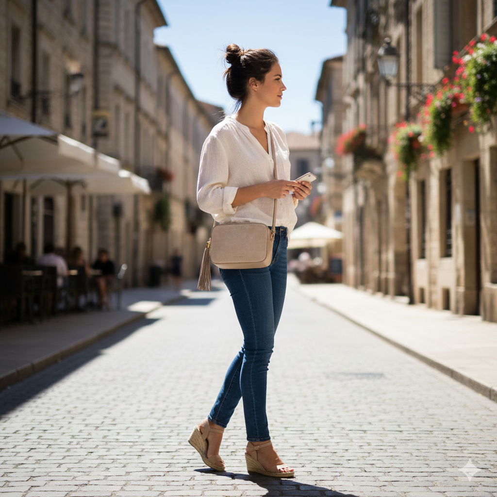 Damenhandtasche aus echtem taupefarbenem Leder Ancuta