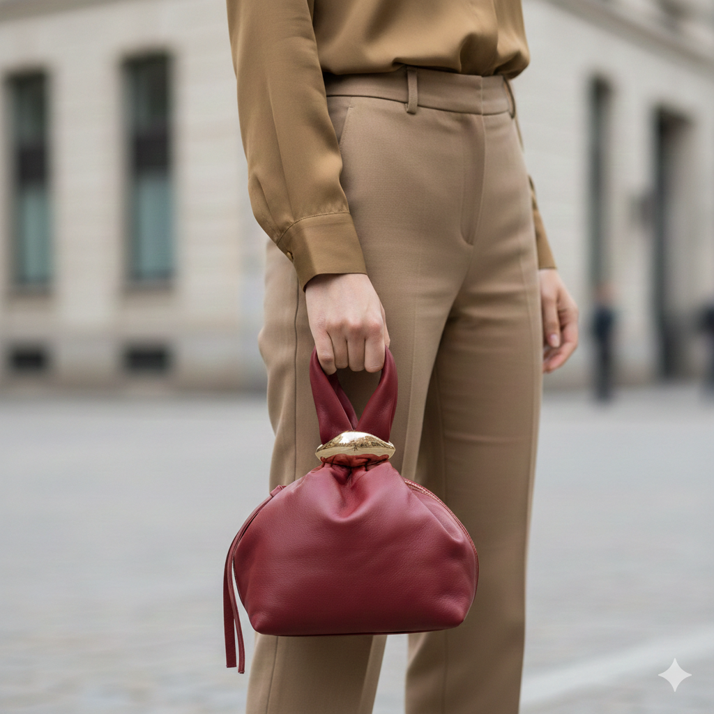 Borsa da donna in vera pelle bordeaux Eliza