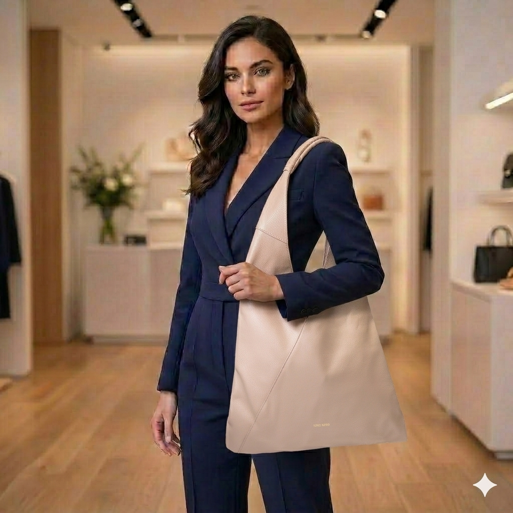 Sac à main pour femme en cuir véritable rose pâle Camelia
