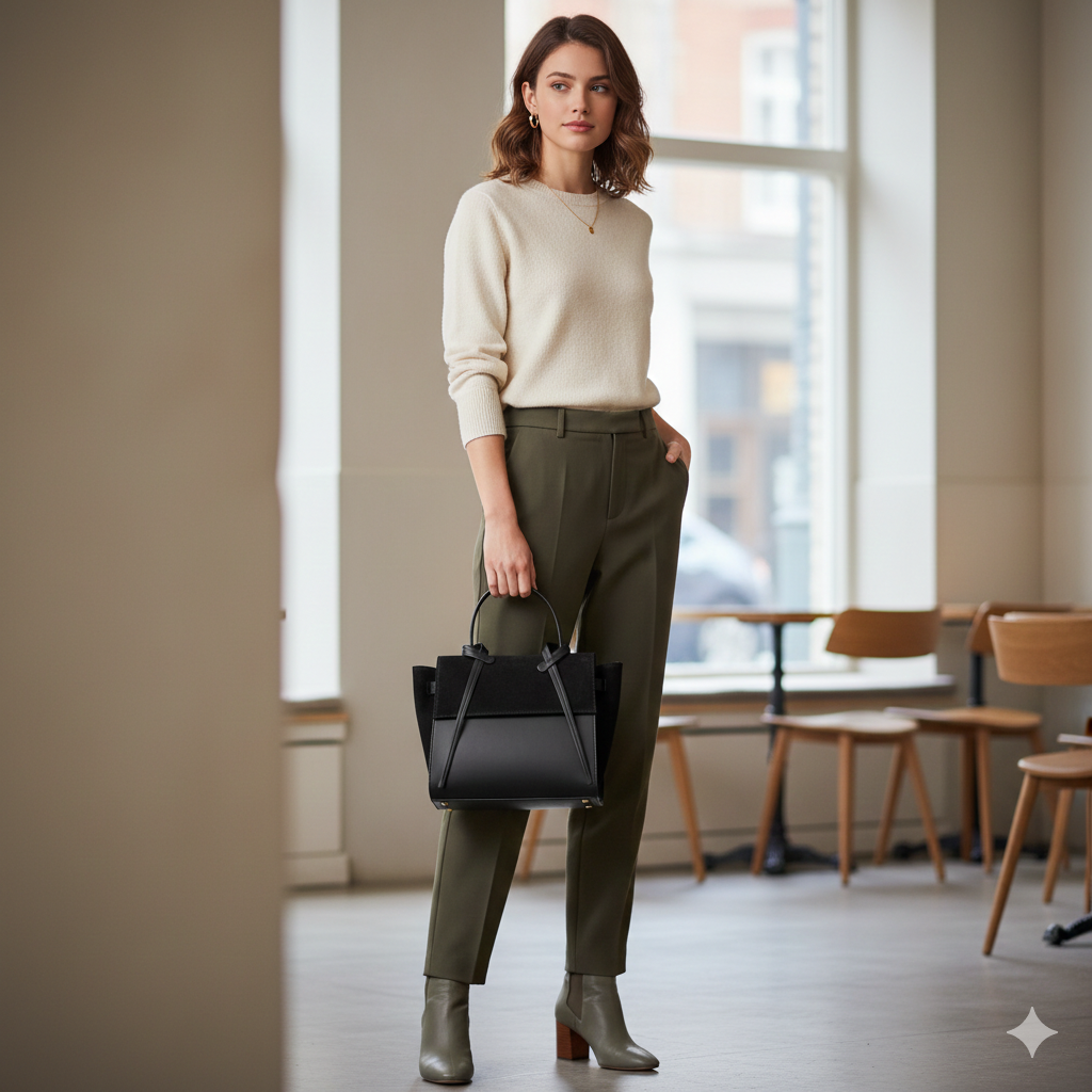 Damenhandtasche aus schwarzem Naturwildleder Erika