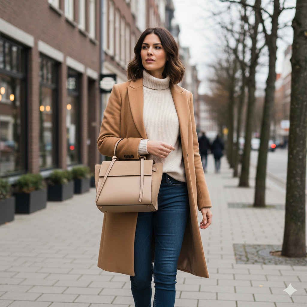 Women's bag made of natural suede taupe Erika