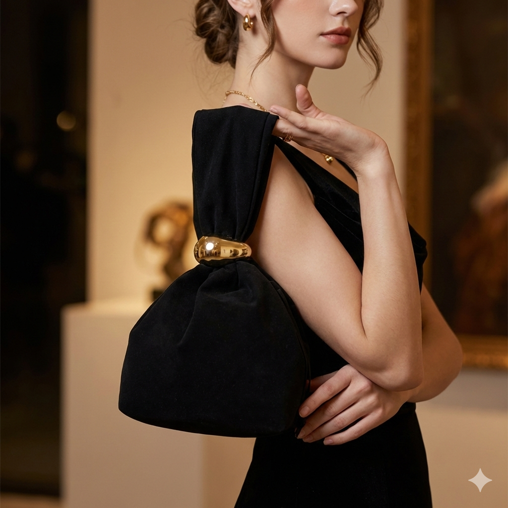 Damenhandtasche aus echtem Wildleder, Schwarz Eliza