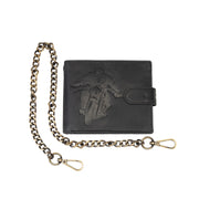 Portefeuille homme en cuir véritable noir Motorbike