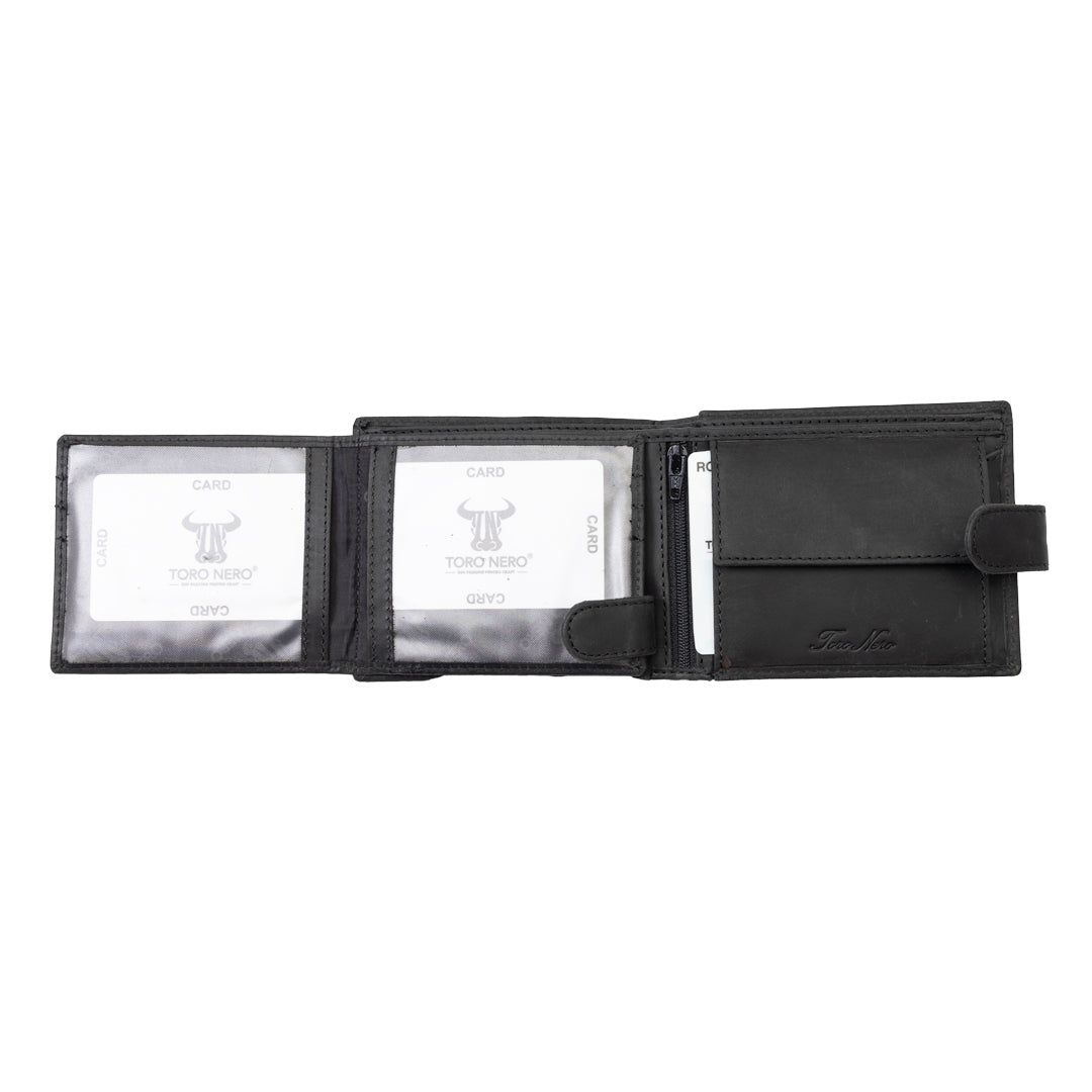 Portefeuille homme en cuir véritable noir Motorbike
