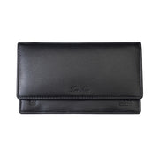 Portefeuille femme en cuir véritable noir Cloudy, protection RFID