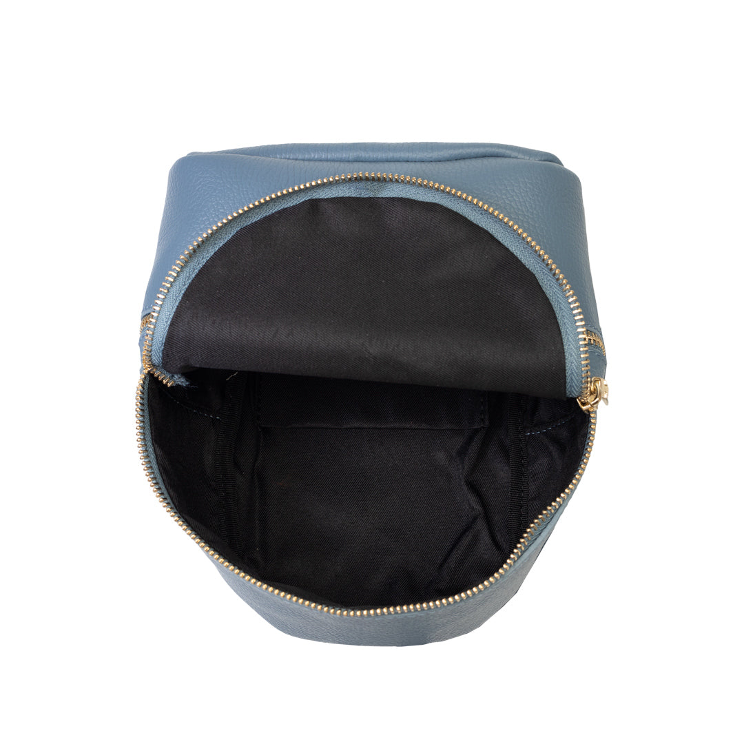 Damenrucksack aus echtem Leder in Blau Teen Spirit