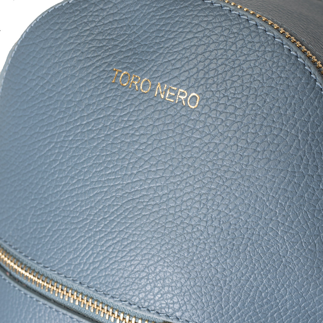 Damenrucksack aus echtem Leder in Blau Teen Spirit