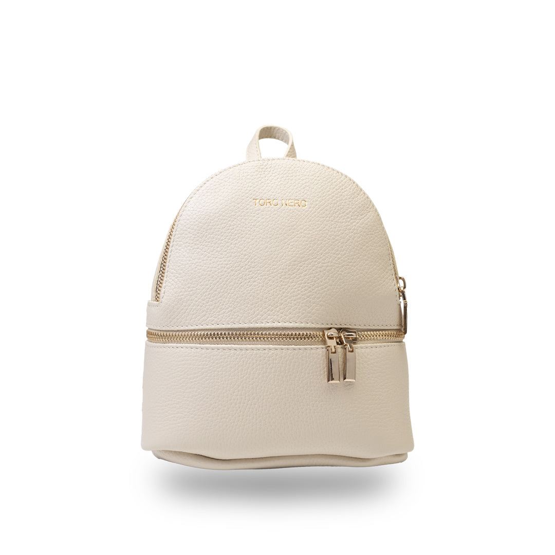 Damenrucksack aus beigem Echtleder Teen Spirit