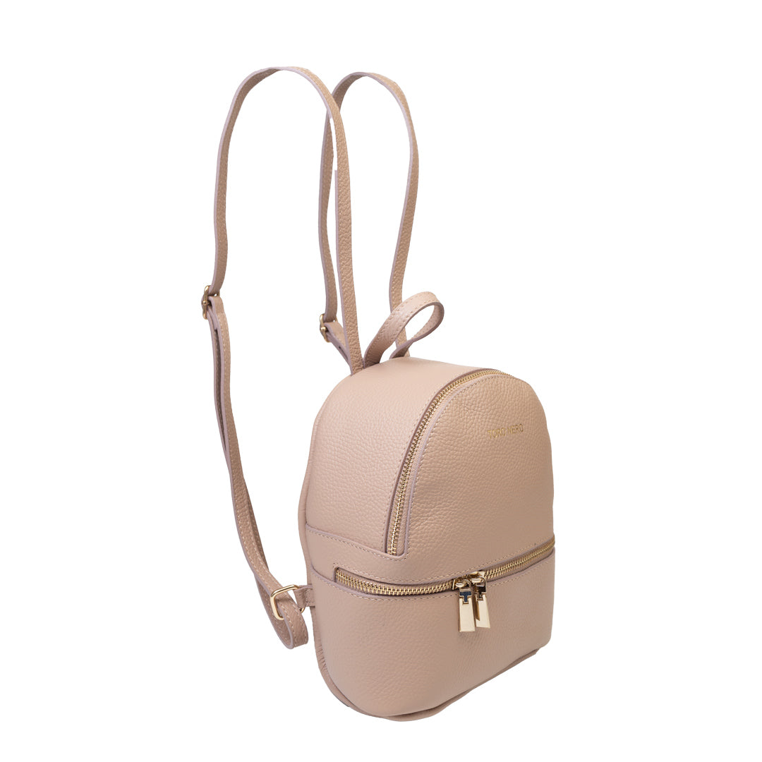 Sac à dos femme en cuir véritable rose pâle Teen Spirit