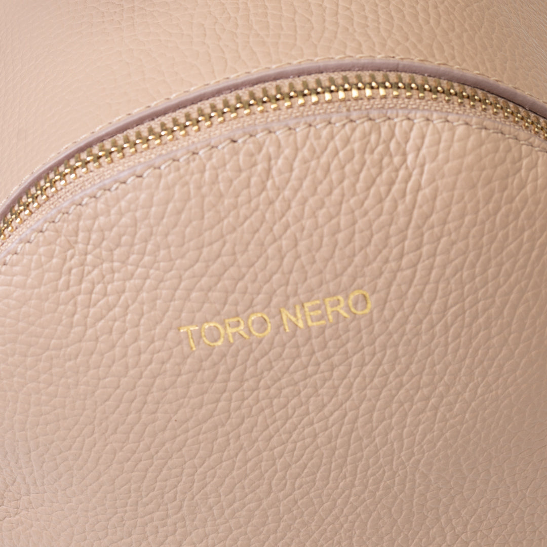 Sac à dos femme en cuir véritable rose pâle Teen Spirit