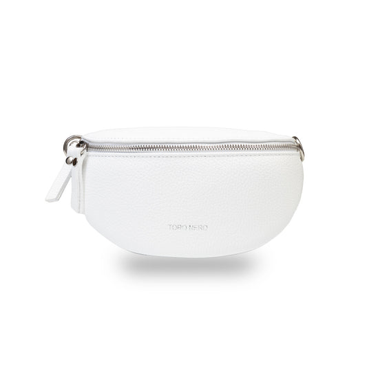 Damska nerka ze skóry naturalnej biała Waist Glam