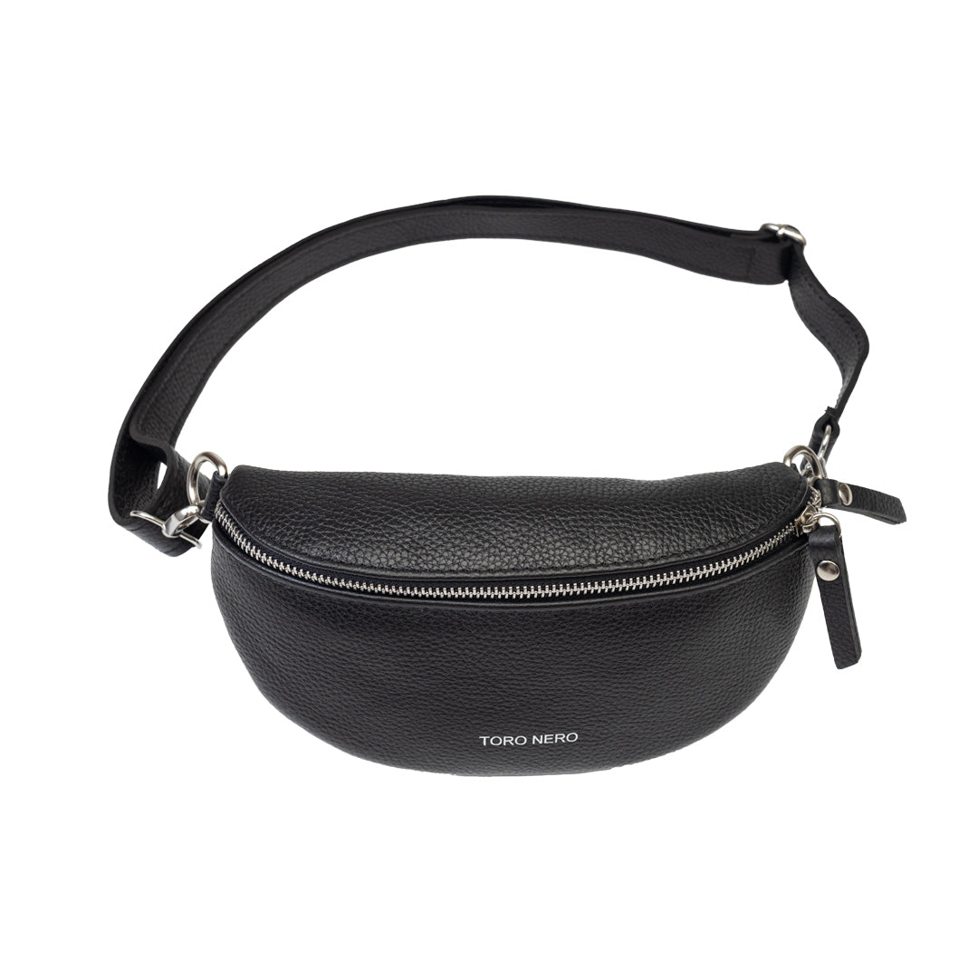 Dámska kožená ľadvinka Waist Glam, čierna