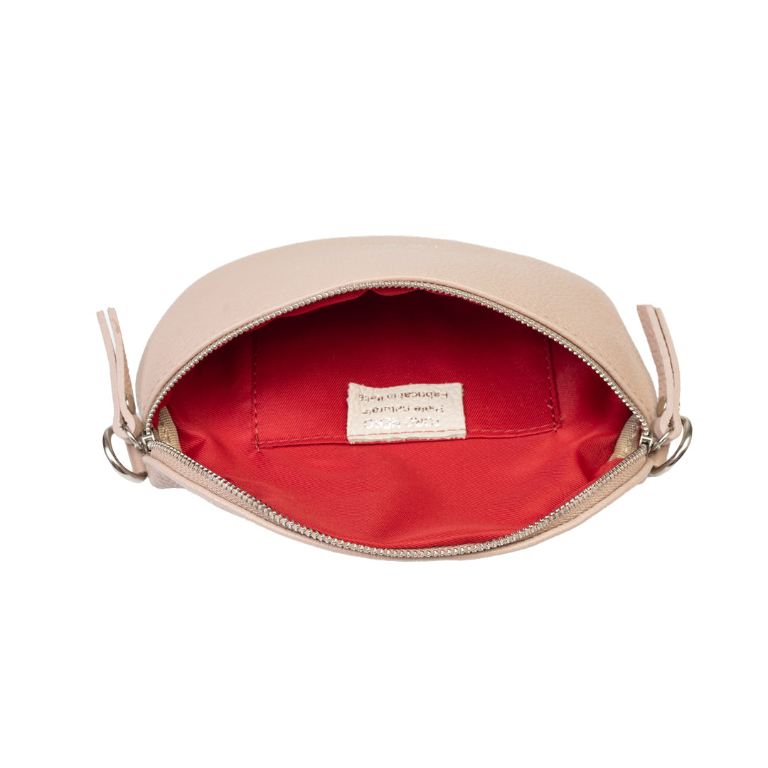 Sac banane femme en cuir véritable rose pâle Waist Glam