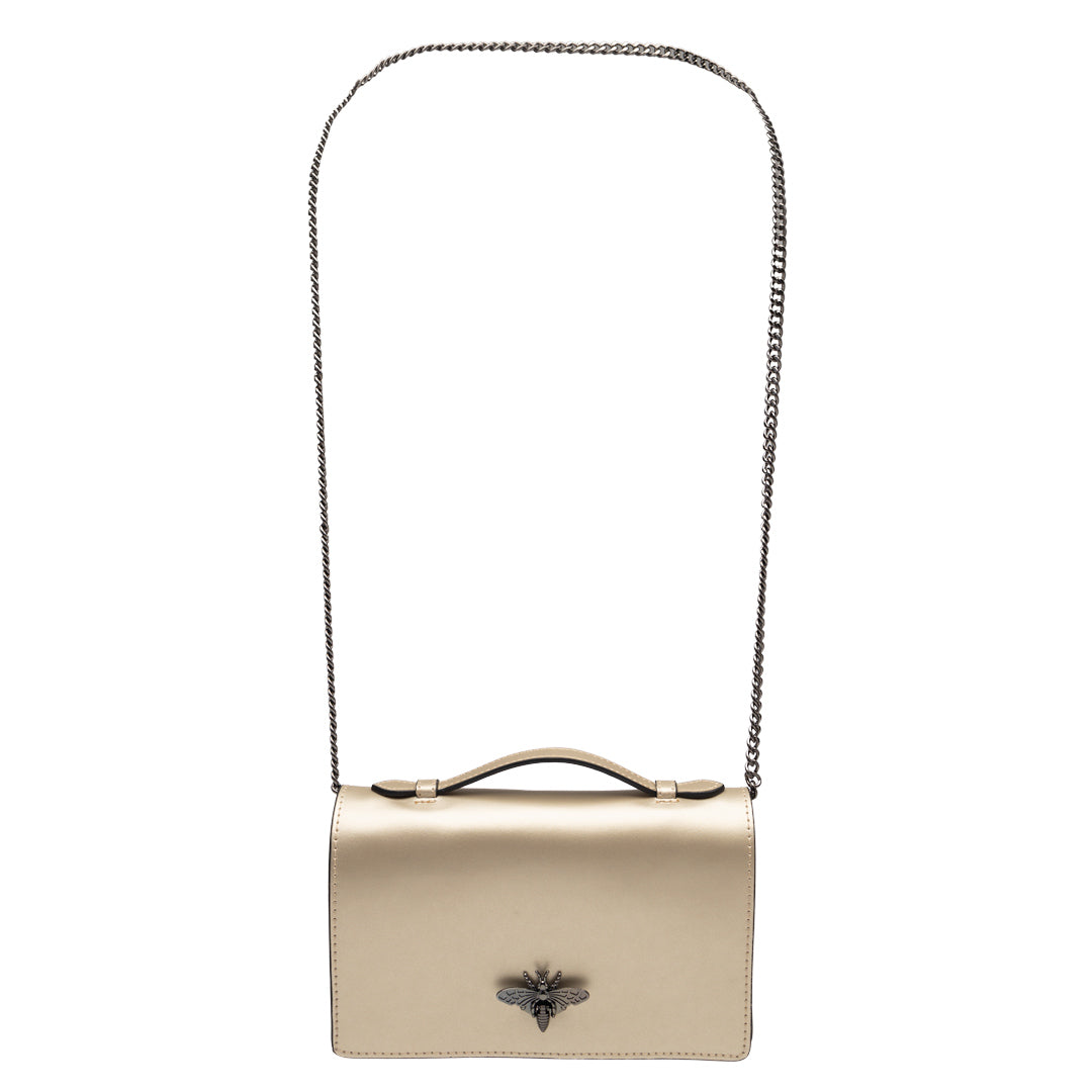 Damenhandtasche aus echtem Leder in Gold Lori