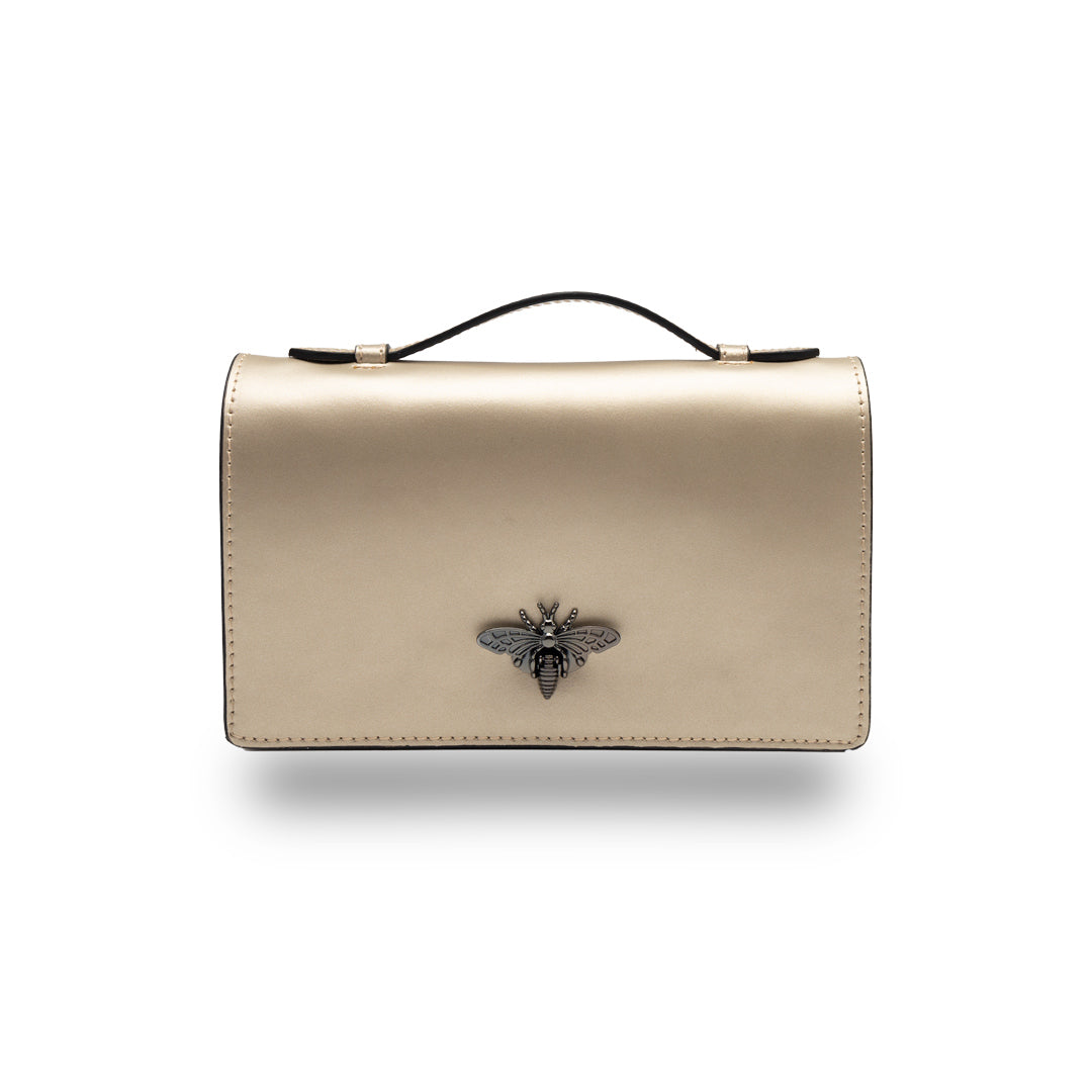 Damenhandtasche aus echtem Leder in Gold Lori