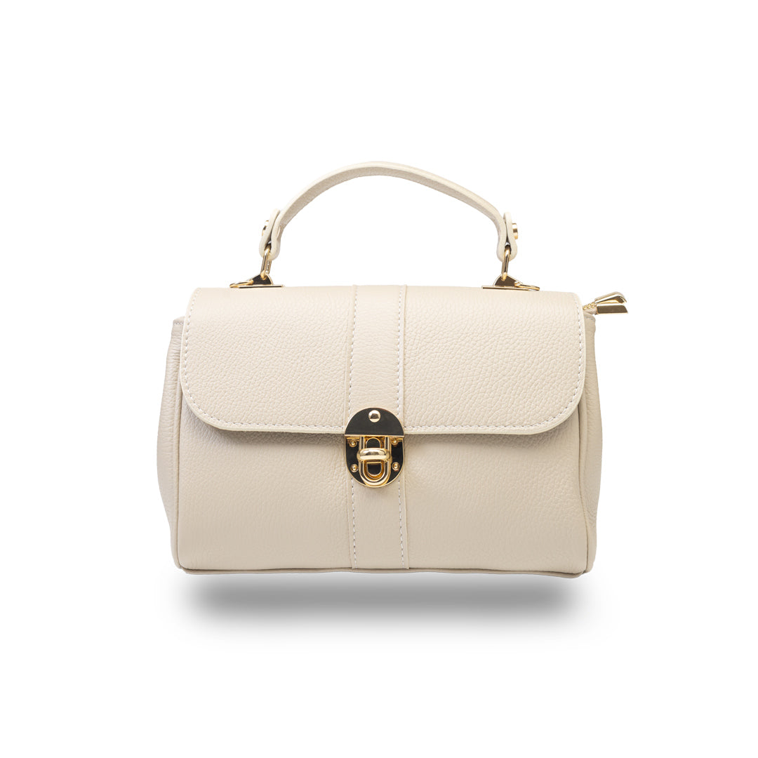 Damenhandtasche aus beigem Naturleder Beatrice