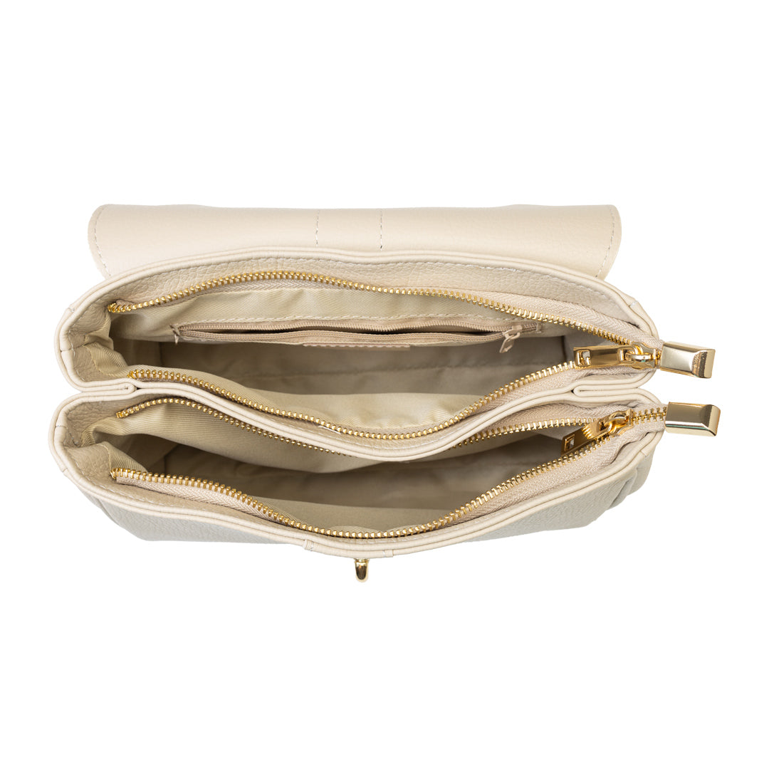 Damenhandtasche aus beigem Naturleder Beatrice
