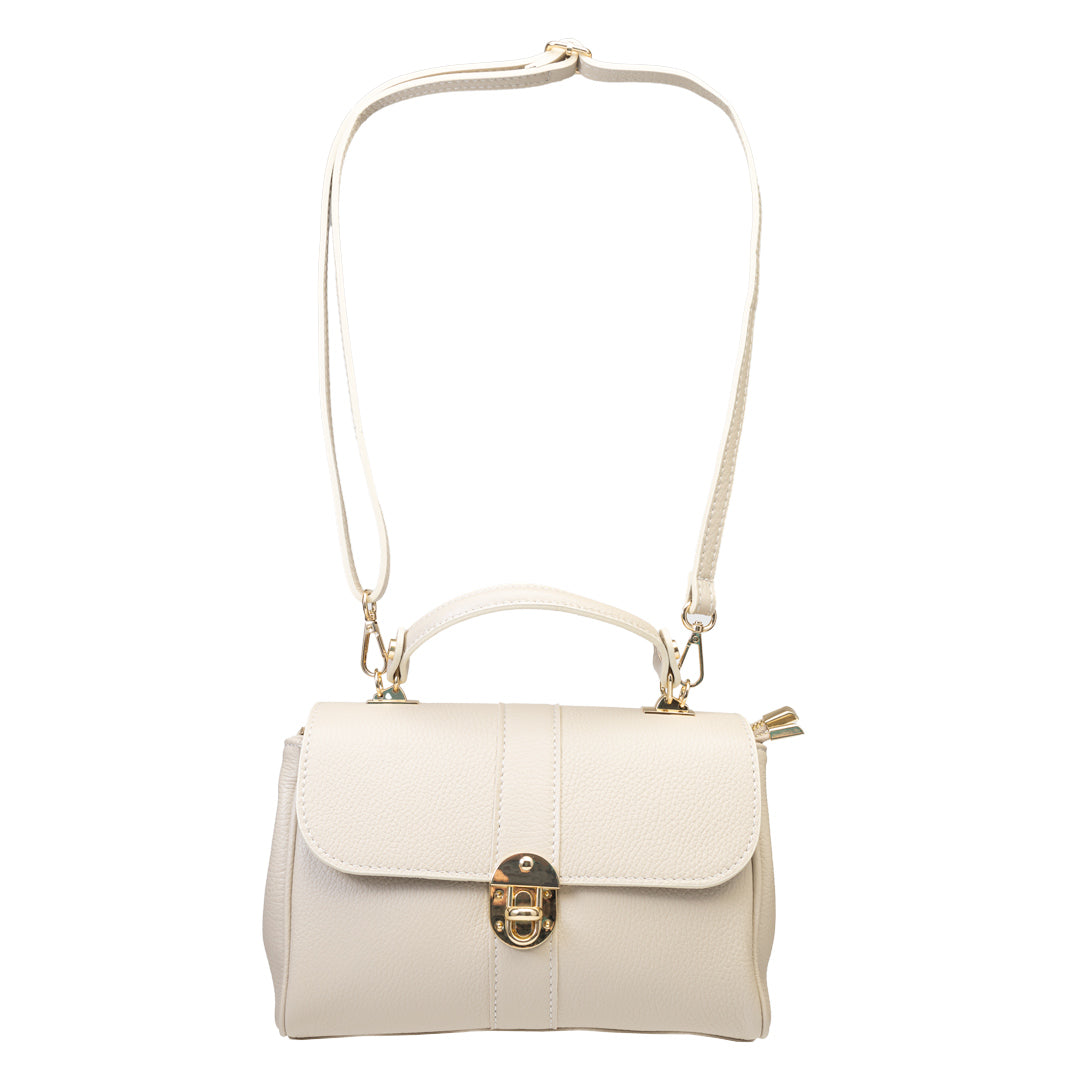Damenhandtasche aus beigem Naturleder Beatrice
